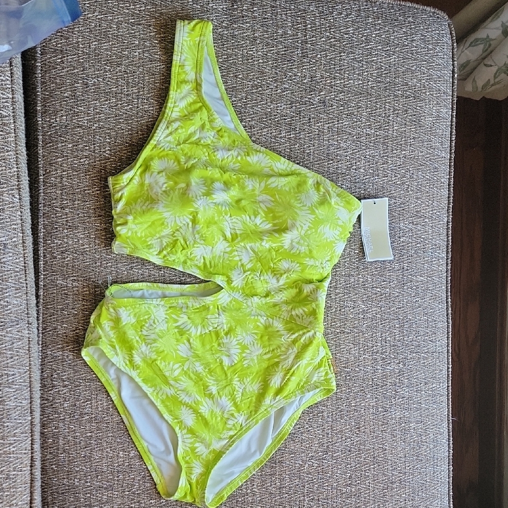 Women's One Piece Michael Kors Swimsuit - Green Floral